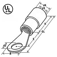 Oko lisovací Cu s PVC izolací 4 - 6 mm2, M8