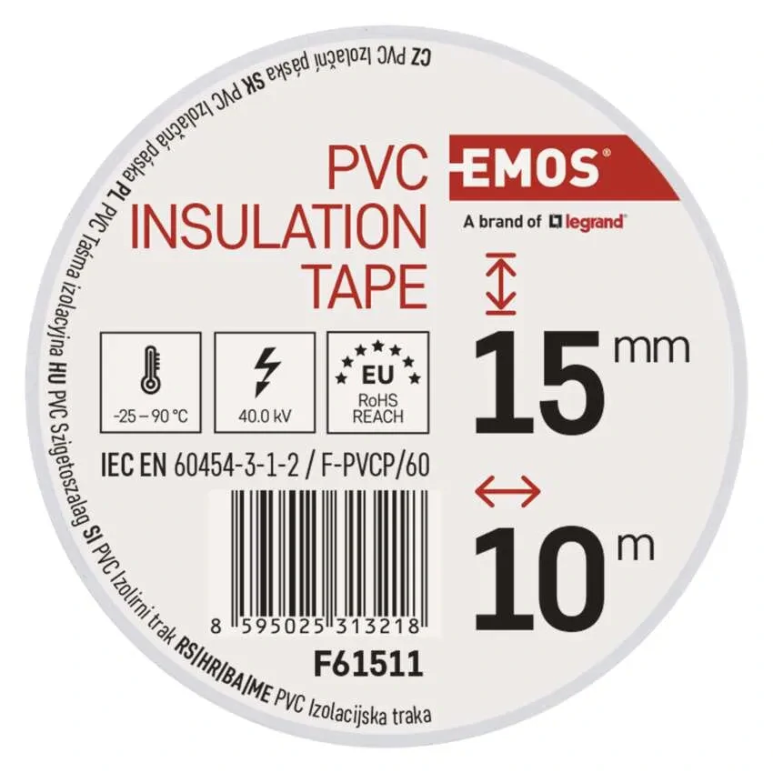 2001151010 F61511 15/10 BÍLÁ Izolační páska PVC 15mm / 10m bílá, Emos