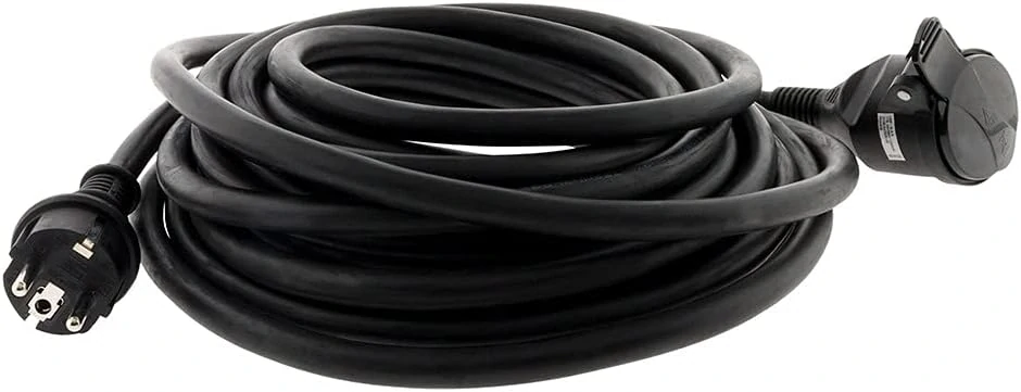 Prodlužovací přívod, 1 zásuvka, 30m, 3 x 1,5mm2, gumová, černá, IP44