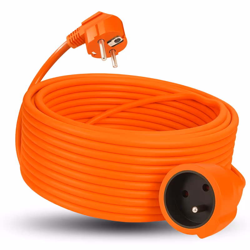 Prodlužovací přívod, 1 zásuvka, 25m, 3 x 1,5mm2, PVC, oranžová