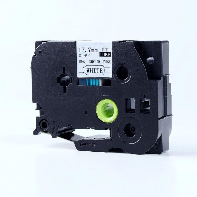 Kompatibilní páska s Brother HSe-241, 17,7mm x 1,5m, černý tisk / bílý podklad/smršťovací