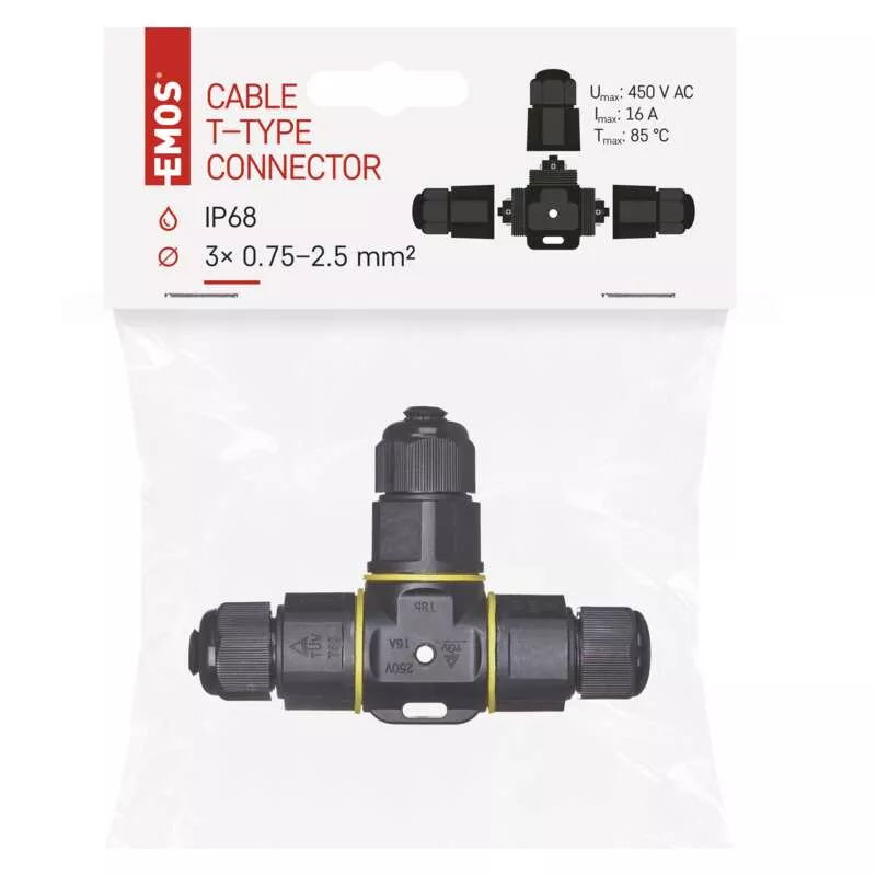 EMOS ZS9030 Kabelová T spojka plastová, IP68