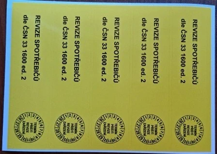 Kontrolní štítek - Termín příští revize spotřebičů 26-29,  Arch 5ks 95x25mm