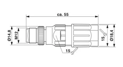 Phoenix Contact 1641769, SACC-M12MS-4QO-0,75
