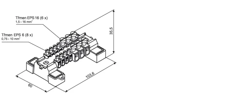 I226703 EPS 3 Svorkovnice ekvipotenciální v krabici KO100E, Elektro Bečov