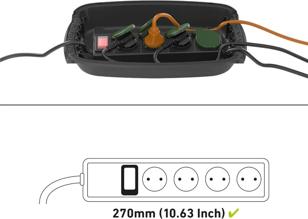 D-Line ochranný box na kabely a prodlužovací přívody IP54
