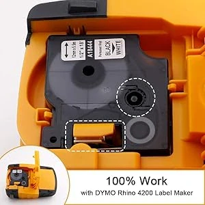 MarkField kompatibilní páska DYMO 18444 vinyl, 12 mm x 5,5 m, černá na bílé