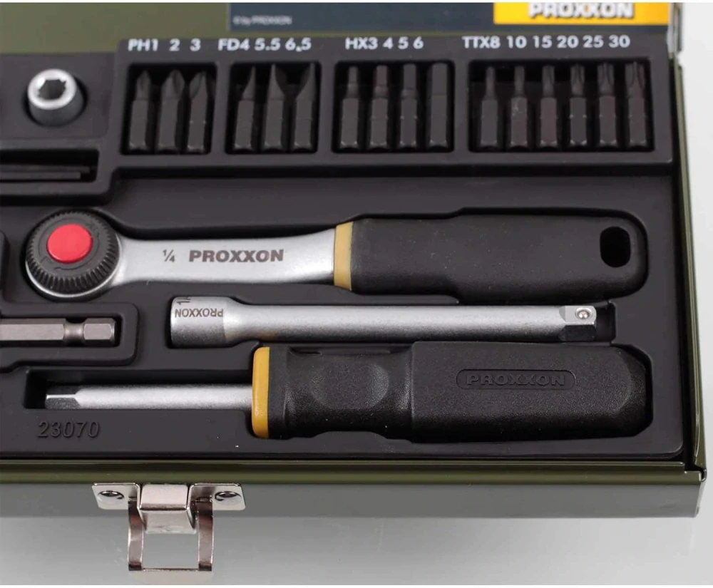Proxxon 23070 sada nástrčných klíčů a šroubováků s ráčnou 6,3 mm (1/4")