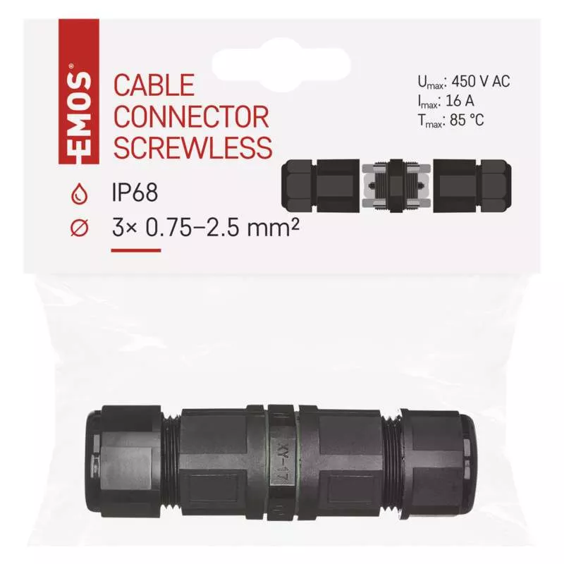 EMOS ZS9020 Kabelová spojka plastová, IP68, bezšroubová