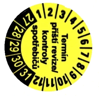 Kontrolní štítek - Termín příští revize/kontroly spotřebičů 27-31, Arch 30ks pr.25mm