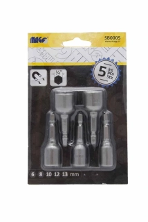 MAGG Sada utahovacích hlavic 1/4" s magnetem - 5 ks (6,8,10,12,13mm)