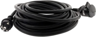 Prodlužovací přívod - spojka, 1 zásuvka, 5m, 3 x 1,5mm2, gumová, černá