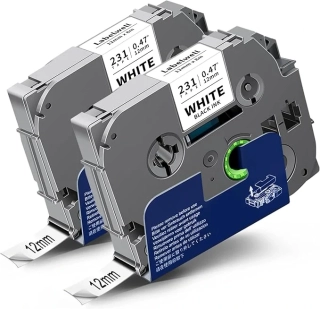 Labelwell, Kompatibilní páska s Brother TZ-231 / TZe-231, 12mm x 8m, černý tisk / bílý podklad